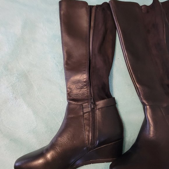 Giani Bernini leather knee high zippered boots size 7M - Picture 2 of 6
